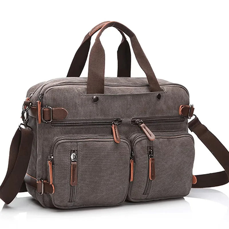 Laptop Travel Shoulder Bag Briefcase (Gray)