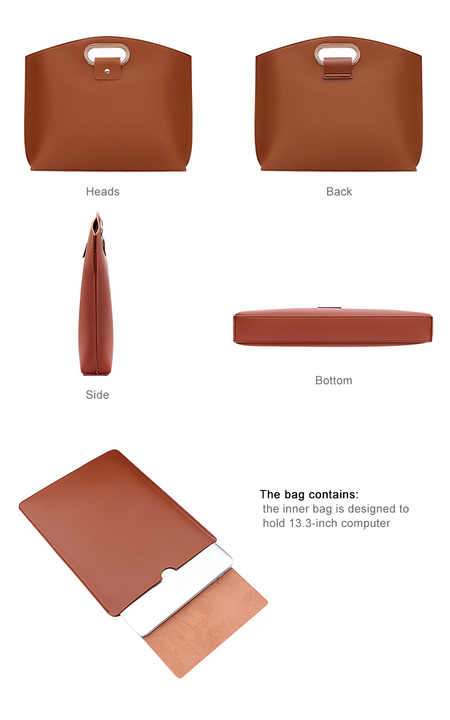 NNEDSZ Green Elegant PU Leather Laptop Handbag & Sleeve - Protective and Stylish Laptop Case with Adjustable Strap for 15.6-inch Laptops